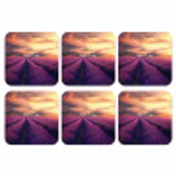 Lavendelveld - Quote - Zonsondergang onderzetter kurk middel -3d