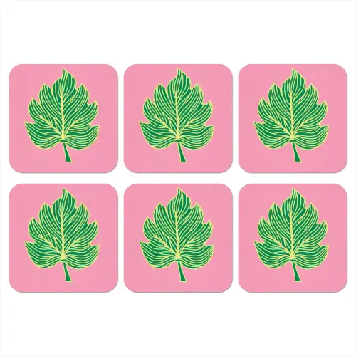 Blad - Groen - Illustratie - Minimalistisch onderzetter kurk middel -3d