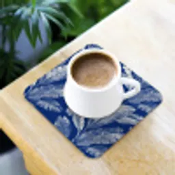 Blad - Palm - Blauw onderzetter kurk middel 366 -sfeer5