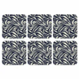 Bladvormen - Blauw - Patroon - Wit onderzetter kurk middel 366 -3d