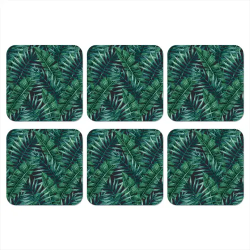 Bladeren - Inductie beschermer - Jungle - Tropical onderzetter kurk middel -3d
