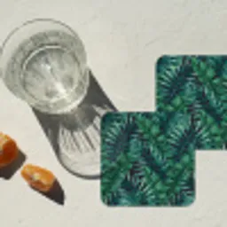 Bladeren - Inductie beschermer - Jungle - Tropical onderzetter kurk middel -sfeer4