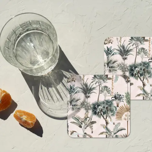 Bladeren - Monstera - Jungle - Tropical onderzetter kurk middel -sfeer4