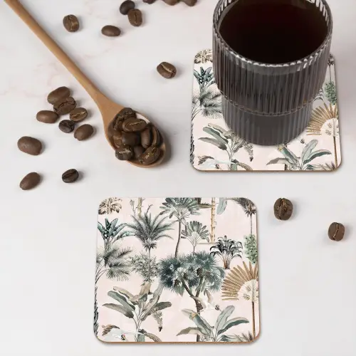 Bladeren - Monstera - Jungle - Tropical onderzetter kurk middel -sfeer2