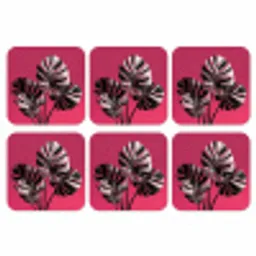 Bladeren - Rond - Roze onderzetter kurk middel -3d