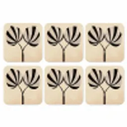 Bladeren - Gestreept - Stengel - Beige onderzetter kurk middel -3d