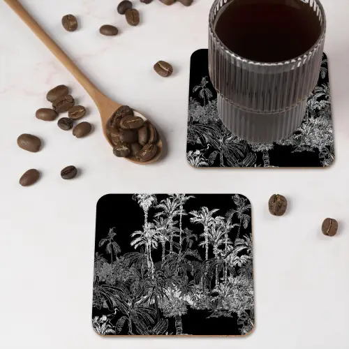 Bladeren - Inductie beschermer - Bomen - Inductie mat - Jungle onderzetter kurk middel -sfeer2