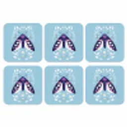 Bladeren - Wit - Vlinder - Insect onderzetter kurk middel -3d