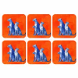 Luipaarden - Stippen - Oranje onderzetter kurk middel -3d