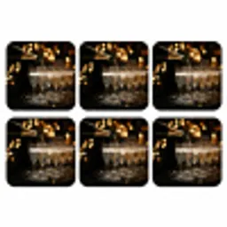 Lichtjes - Champagne - Dienblad - Glazen onderzetter kurk middel -3d