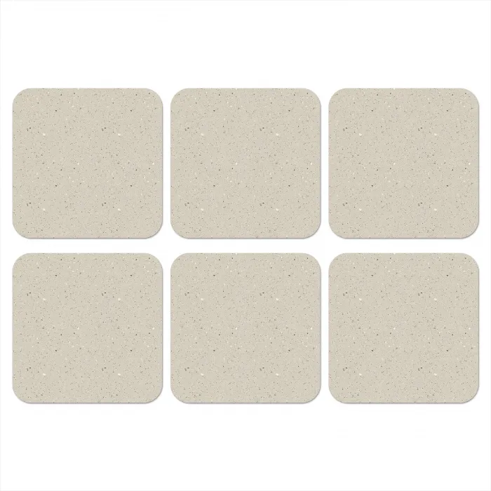 Lichtbeige - Terrazzo - Grijs onderzetter kurk middel 366 -3d