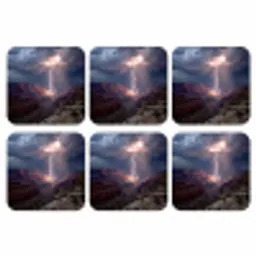 Bliksem - Wolken - Canyon onderzetter kurk middel -3d