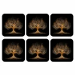 Lichtjes - Boom - Abstract - Zwart onderzetter kurk middel -3d