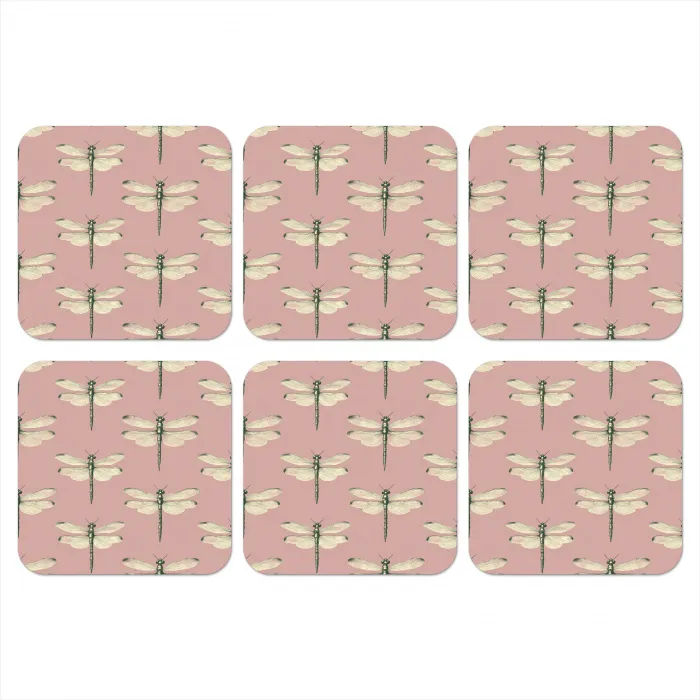 Lillibellen - Patroon - Roze onderzetter kurk middel 366 -3d