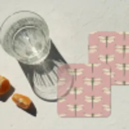 Lillibellen - Patroon - Roze onderzetter kurk middel 366 -sfeer4