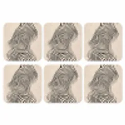 Lijnen - Abstract - Golvend - Zwart onderzetter kurk middel -3d