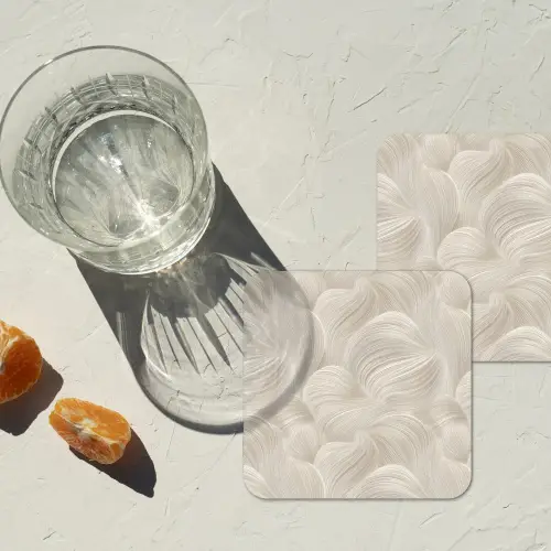 Lijnen - Waaier - Beige onderzetter kurk middel 366 -sfeer4