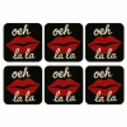 Lip - Rood - Quote onderzetter kurk middel -3d