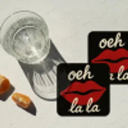 Lip - Rood - Quote onderzetter kurk middel -sfeer4