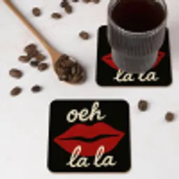 Lip - Rood - Quote onderzetter kurk middel -sfeer2