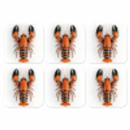 Kreeft - Zwart - Oranje - Wit - Uniek onderzetter kurk middel -3d