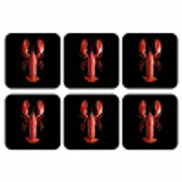 Kreeft - Glossier Rood - Zwart onderzetter kurk middel -3d