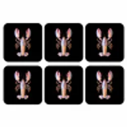 Kreeft - Roze - Zacht - Zwart onderzetter kurk middel -3d