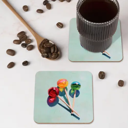 Lollys - Schaduw - Drie - Blauw onderzetter kurk middel -sfeer2