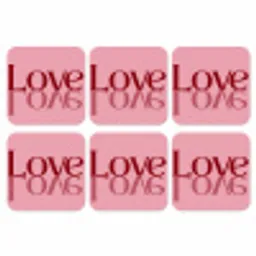 Love - Roze - Spiegeling onderzetter kurk middel -3d