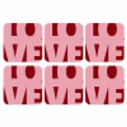 Love - Rood - Blokletters onderzetter kurk middel -3d