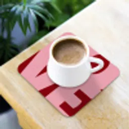 Love - Rood - Blokletters onderzetter kurk middel -sfeer5