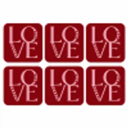 Love - Rood - Hatjes onderzetter kurk middel -3d