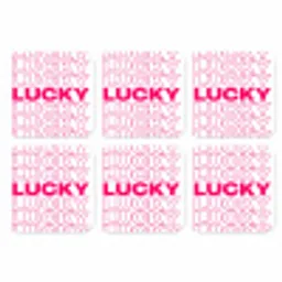 Lucky - Roze - Patroon onderzetter kurk middel -3d