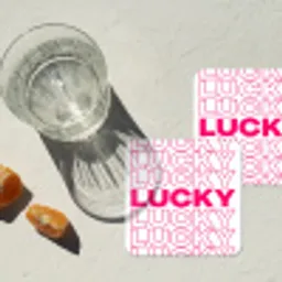 Lucky - Roze - Patroon onderzetter kurk middel -sfeer4