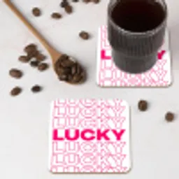 Lucky - Roze - Patroon onderzetter kurk middel -sfeer2