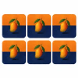 Mango - Vlakken - Bladeren - Oranje onderzetter kurk middel -3d
