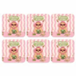 Matcha - Hond - Roze - Groen onderzetter kurk middel -3d