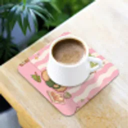 Matcha - Hond - Roze - Groen onderzetter kurk middel -sfeer5