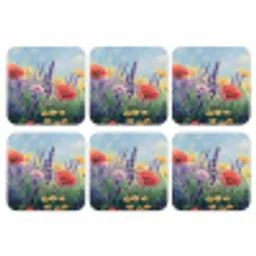 Weide - Bloemen - Kleurrijk onderzetter kurk middel -3d