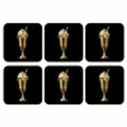 Milkshake - Goud - Drinken - Zwart onderzetter kurk middel -3d