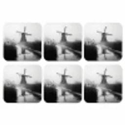 Molen - Weerspiegeling - Landschap - Water onderzetter kurk middel -3d