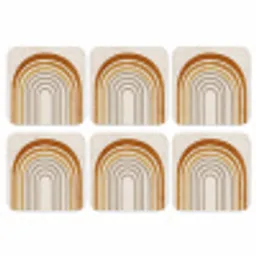 Minimalistisch - Boog - Lijnen - Beige onderzetter kurk middel -3d