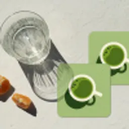 Minimalistisch - Kopjes - Matcha -Groen onderzetter kurk middel -sfeer4