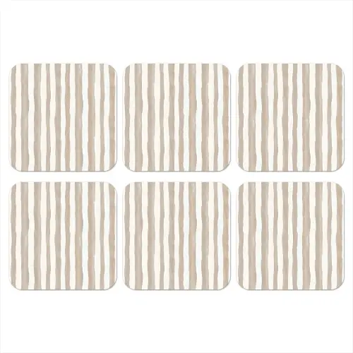 Minimalistisch - Strepen - Beige onderzetter kurk middel 366 -3d