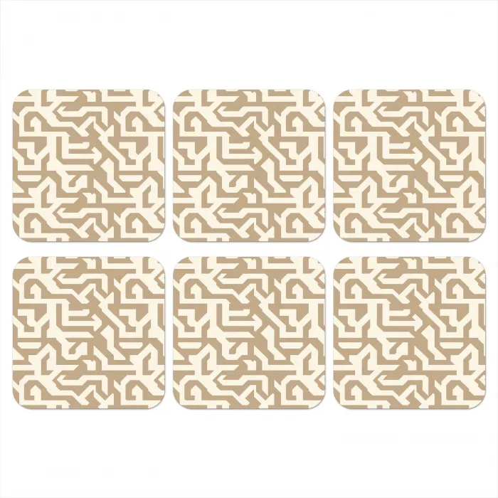 Modern - Abstract - Beige onderzetter kurk middel 366 -3d