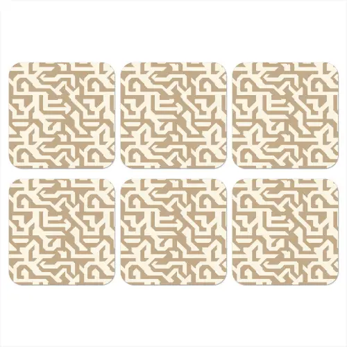 Modern - Abstract - Beige onderzetter kurk middel 366 -3d