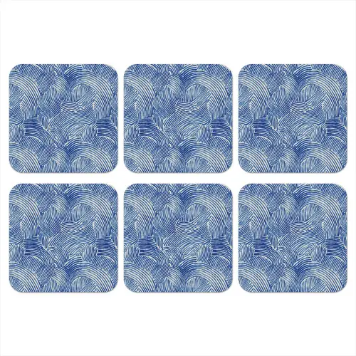 Modern - Abstract - Blauw onderzetter kurk middel 366 -3d