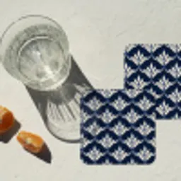 Modern - Ontwerp - Blauw onderzetter kurk middel 366 -sfeer4