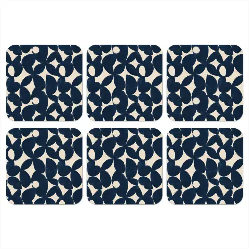 Modern - Geometrisch - Blauw onderzetter kurk middel 366 -3d