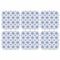 Modern - Patroon - Blauw - Roze onderzetter kurk middel 366 -3d